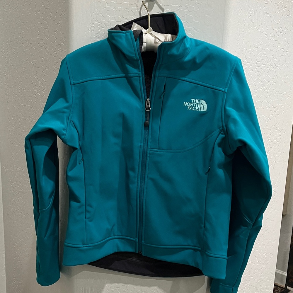 The North Face Apex Bionic soft shell jacket in teal/turquoise